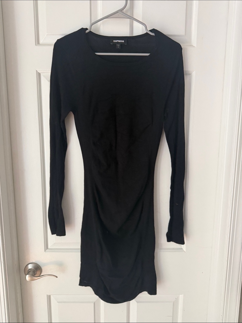 Express Black Long Sleeve Bodycon Midi Dress